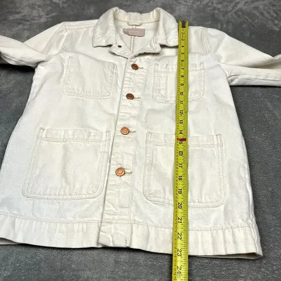Everlane Denim Chore Jacket Womens XS Ivory Patina Organic Cotton Minimalist - Picture 9 of 9